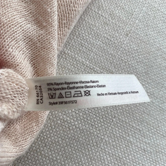 FREE PEOPLE Intimately Free Weekender Fringe Layering Tee Pink and Tan Size M - Picture 10 of 12